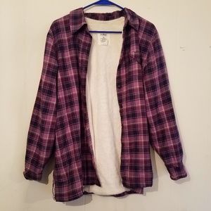 LLBean sharpa lined flannel shirt